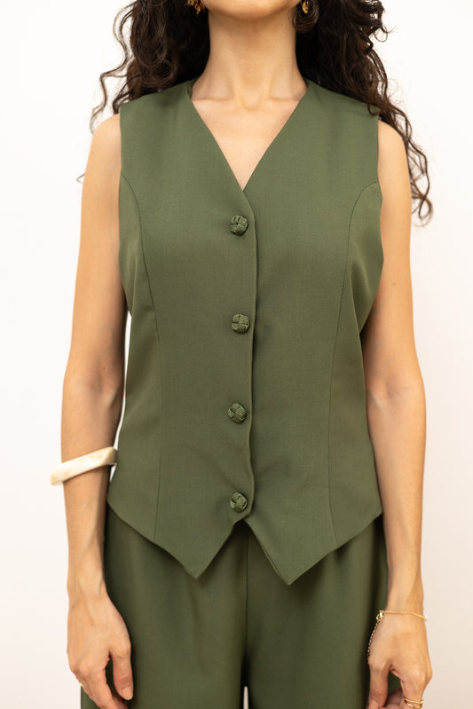 Aakad Blazer Gilet - Olive