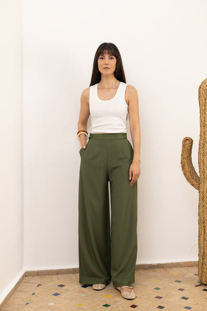 Dfirat Palazzo Pants - Olive