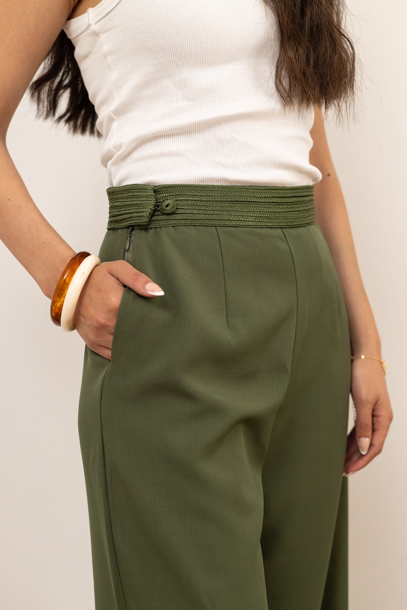 Dfirat Palazzo Pants - Olive